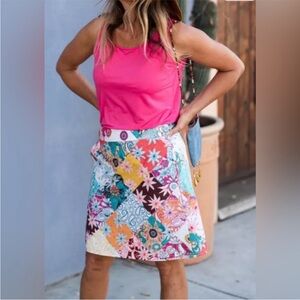RipSkirt Floral Patchwork A-Line 2 Adjustable Wrap Skirt